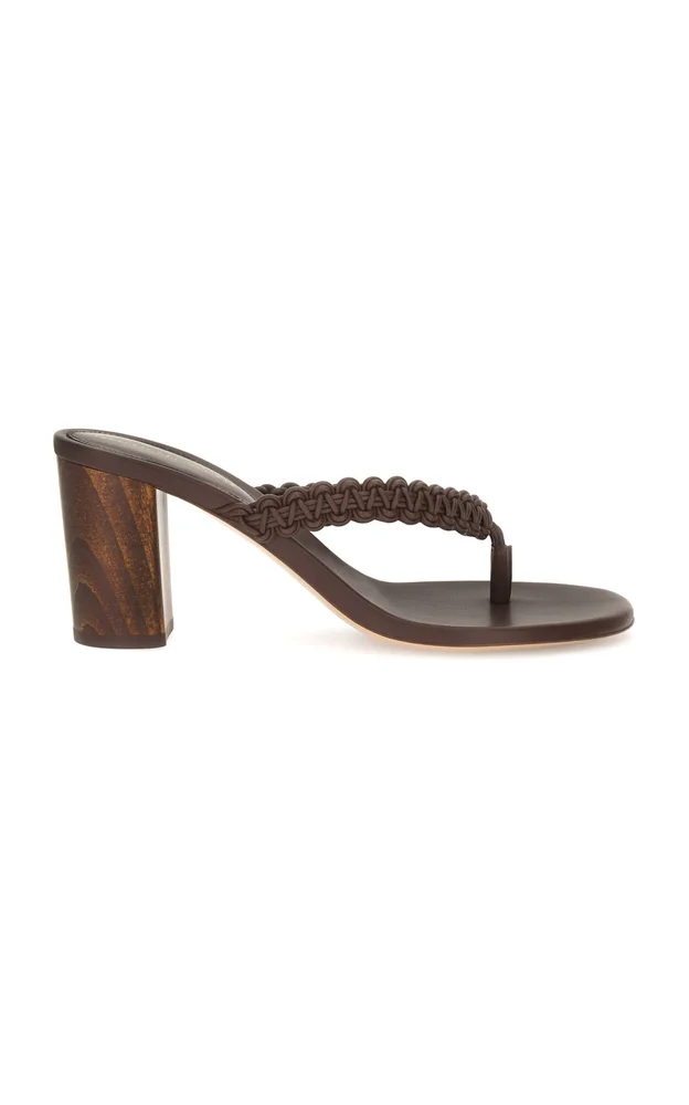 Gianvito Rossi Leather Braided Ubud Thong