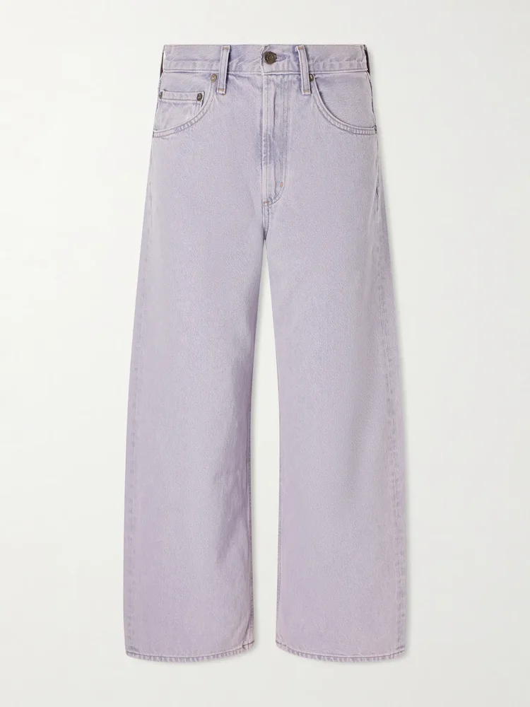 low curve crop high rise wide leg jeans