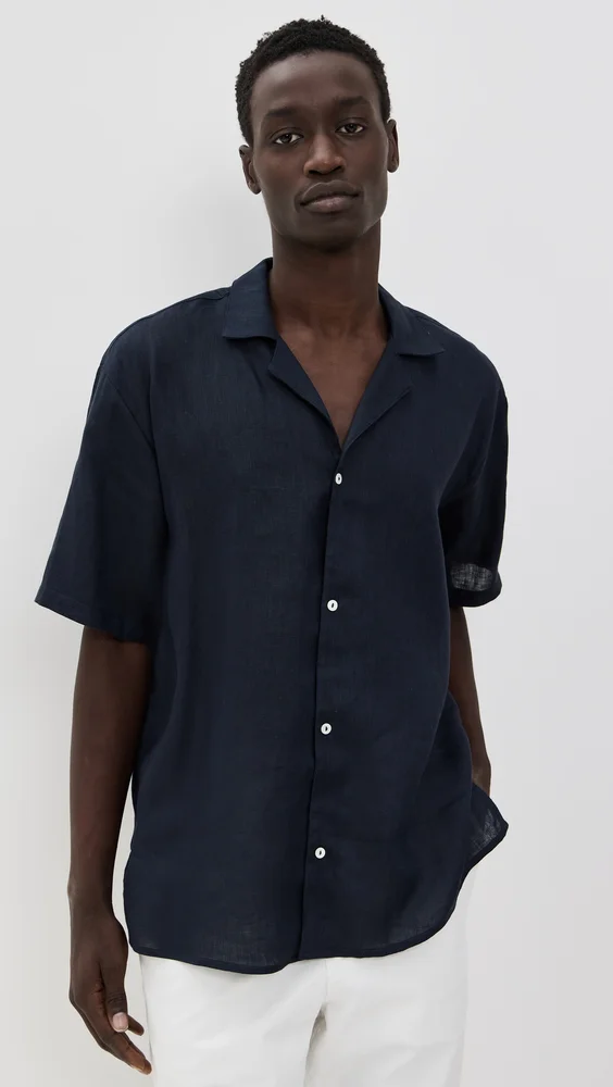 The Navy Resort Men Linen Shirt