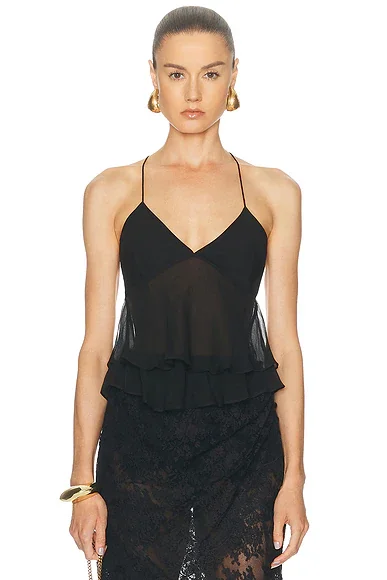 Cut Out Ruffle Cami