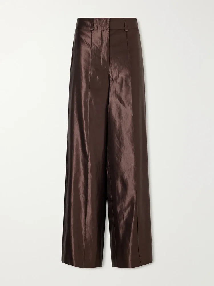 Jnane linen and silk-blend wide-leg pants