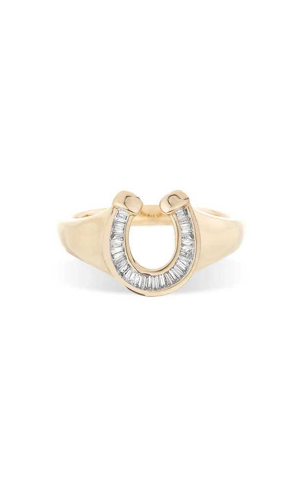 Baguette Horseshoe Signet Ring