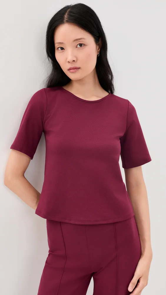 Ponte Knit Short Sleeve Tee