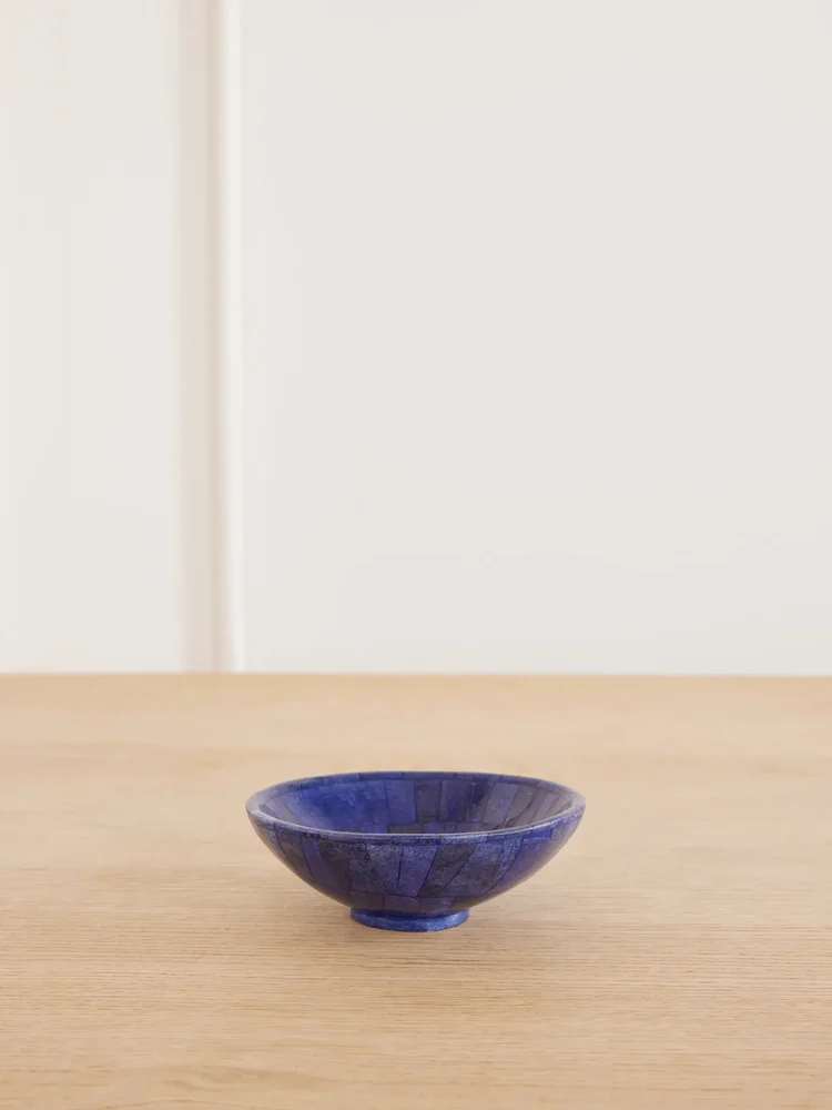 Round lapis lazuli dish