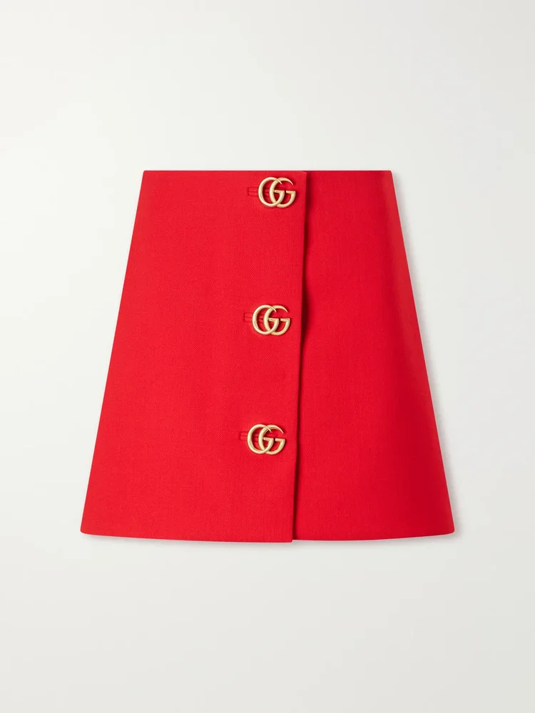 Wool-crepe mini skirt