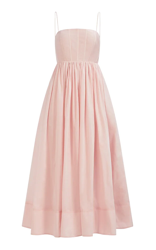 Rosie Cotton-Silk Midi Dress