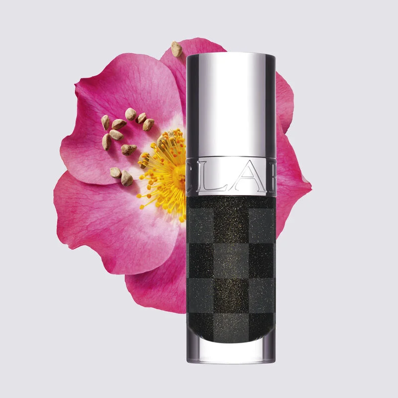 Black + White Lip Comfort Oil with Shimmer in 25 Black