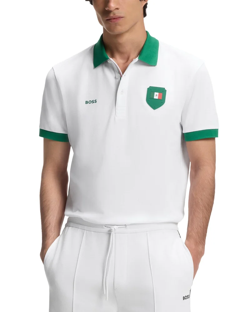 Soccer Pack Luxe Polo Shirt in Mexico White