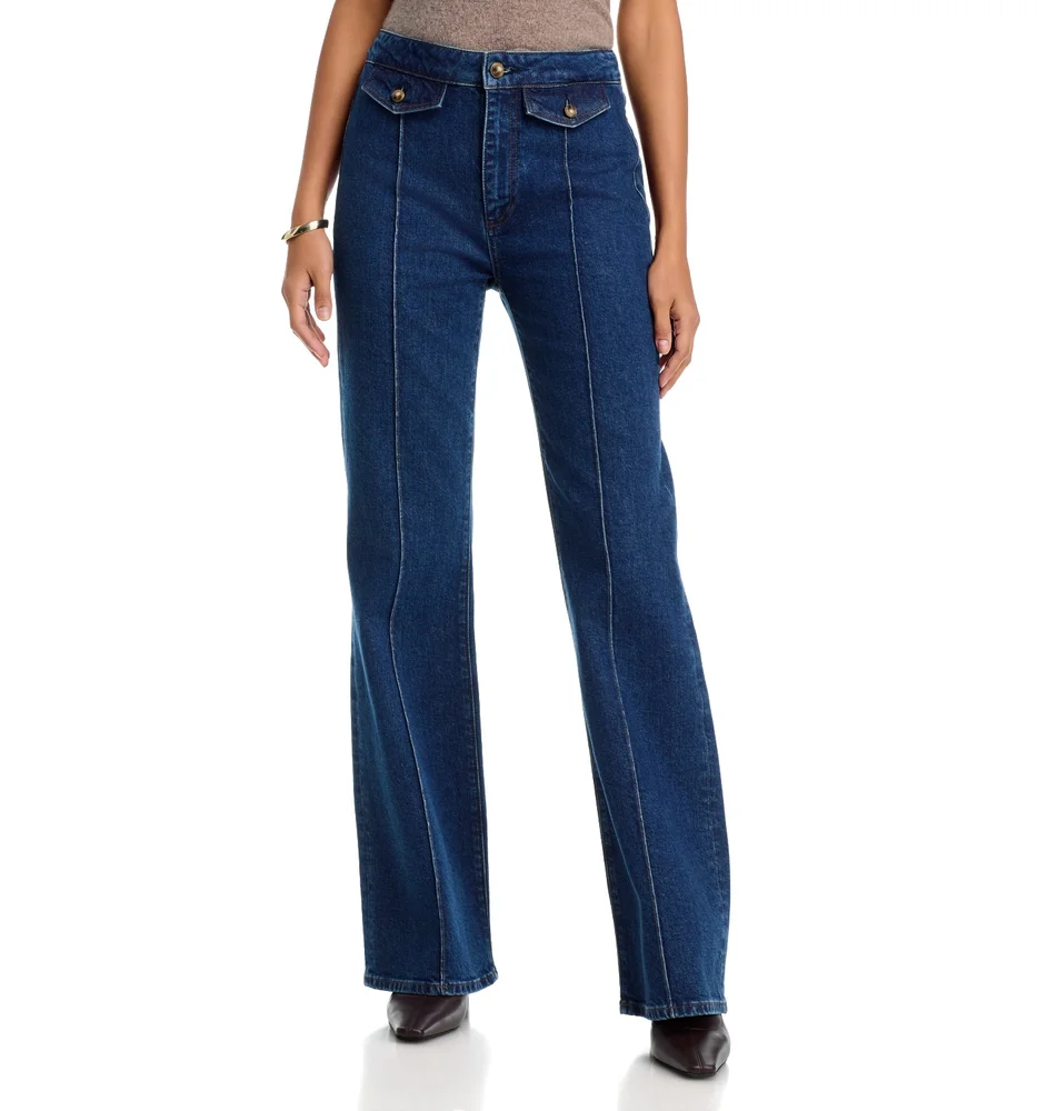 Sofia Pintuck High Rise Flare Jeans