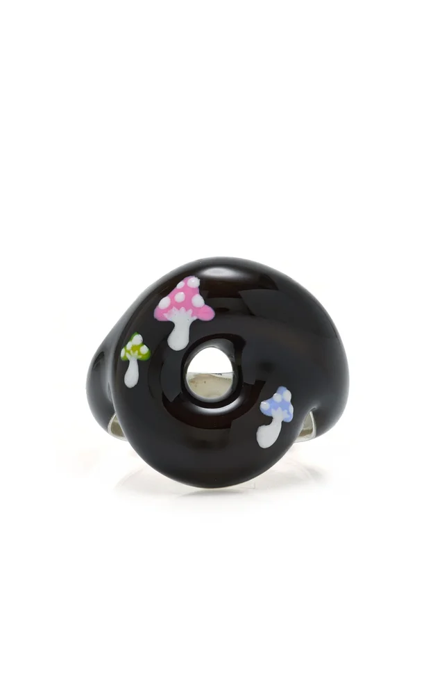 Exclusive Mushroom Tarallo Sterling Silver Enamel Ring
