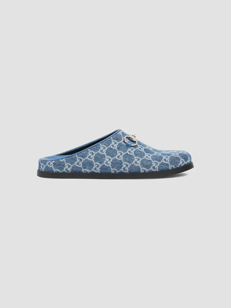 New Sol GG Denim Horsebit Mules