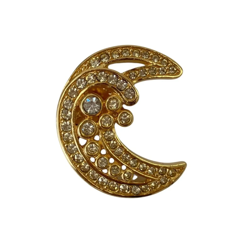 Pre-Owned Vintage Brooch Gold with Rhinestone