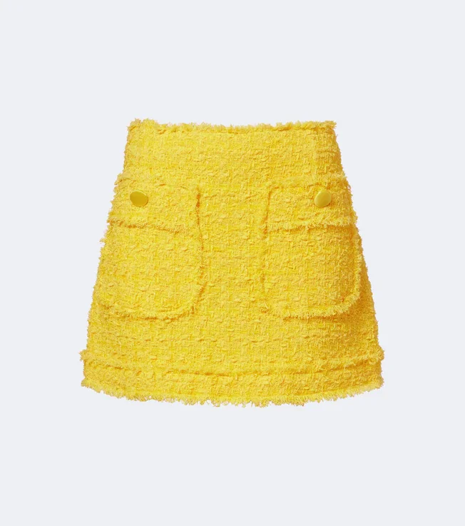 Cotton-blend tweed miniskirt