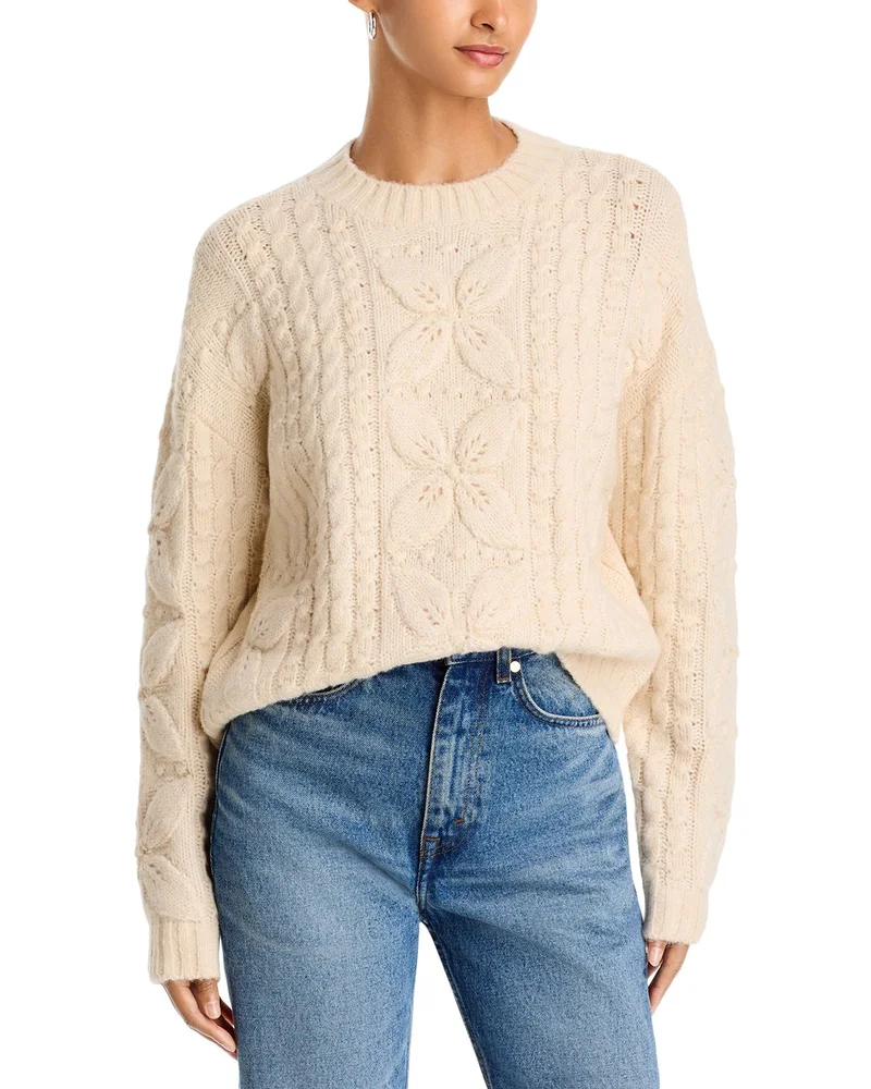 Floral Cable Knit Sweater, Exclusive