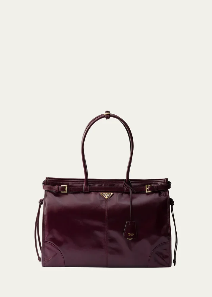 Bonnie Glossy Leather Tote Bag