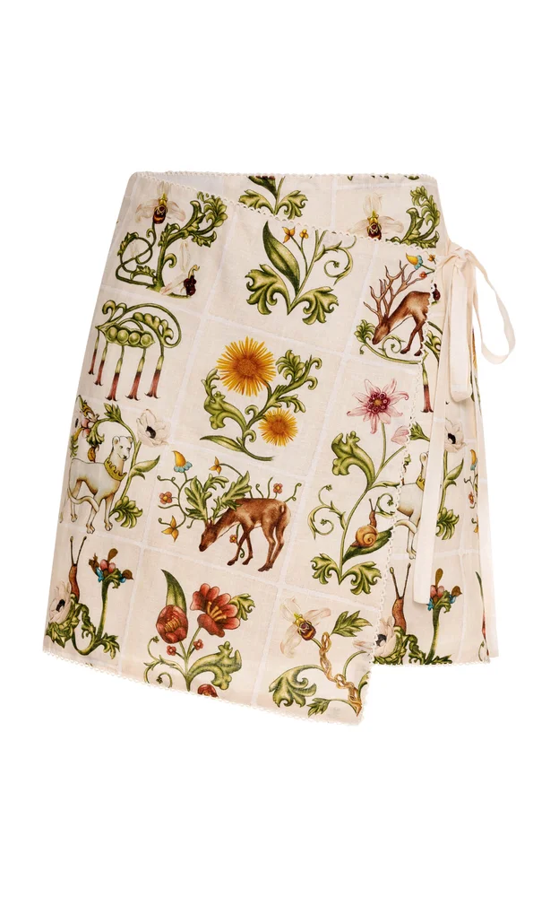 Arte Tristan Wrap Linen Mini Skirt