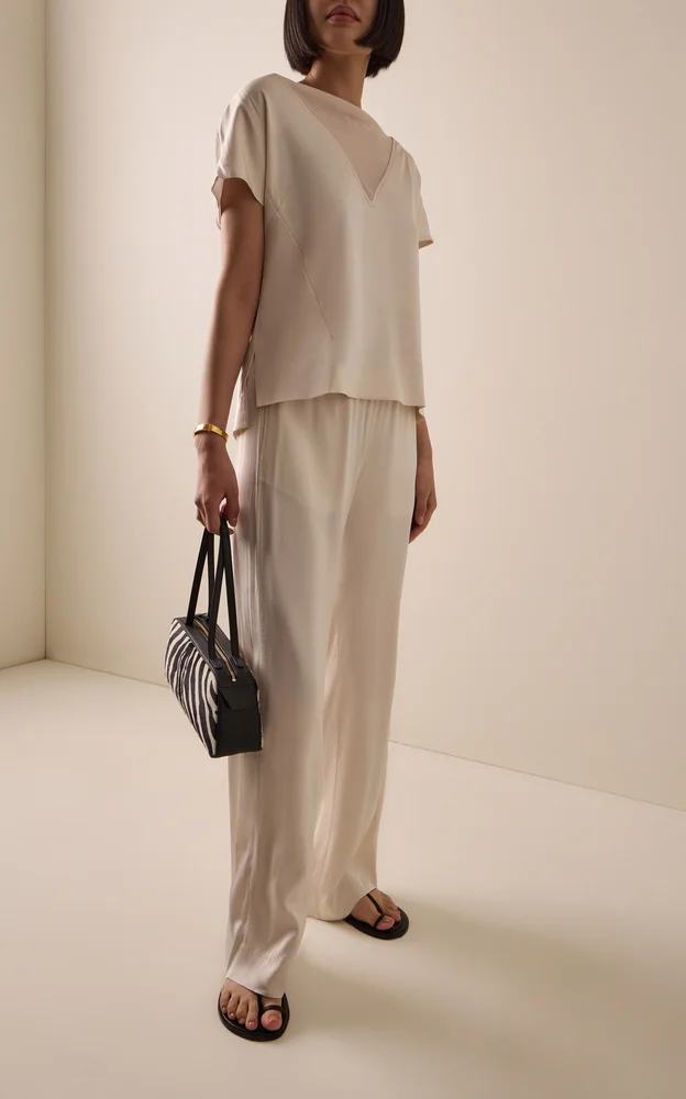 Silk Wide-Leg Pants