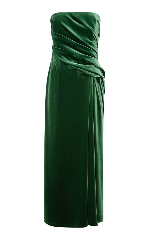 Florence Ruffled Velvet Maxi Dress