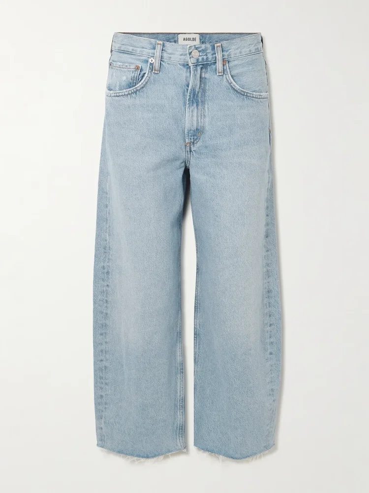 Low Curve Fray high-rise wide-leg jeans