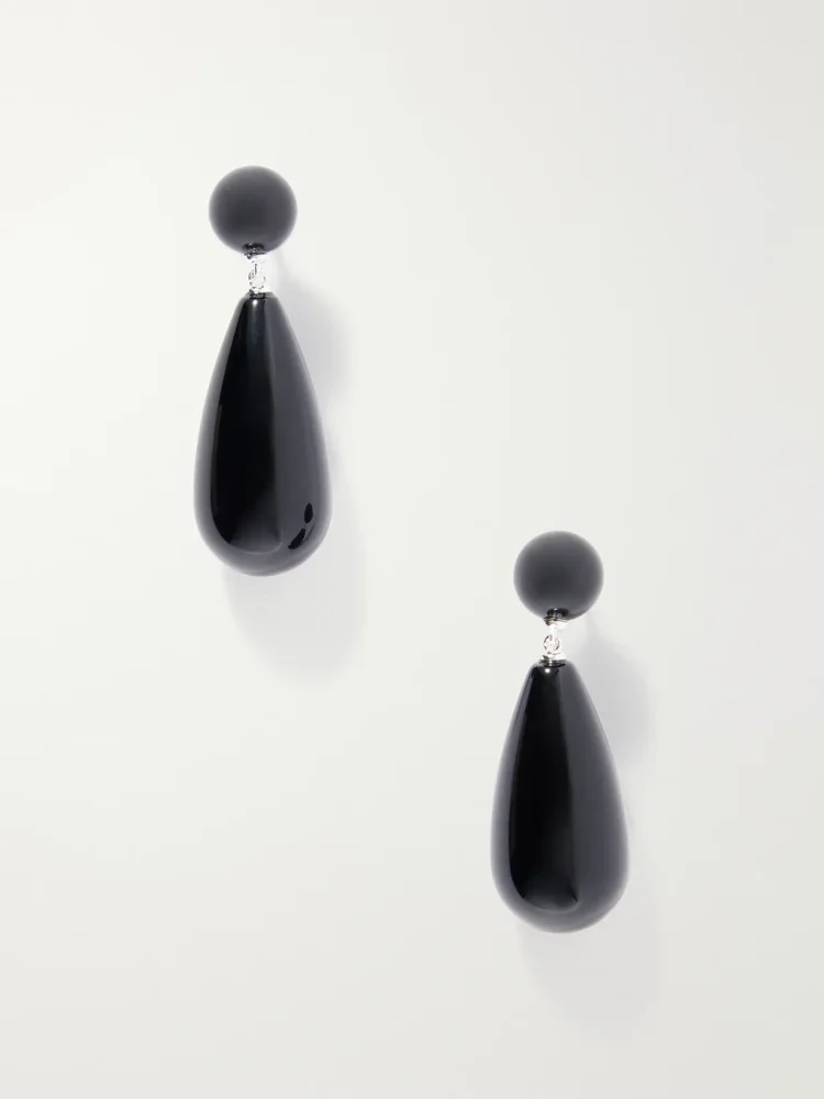The Lola sterling silver onyx earrings