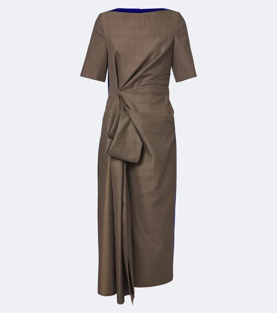 Caia draped wool midi dress