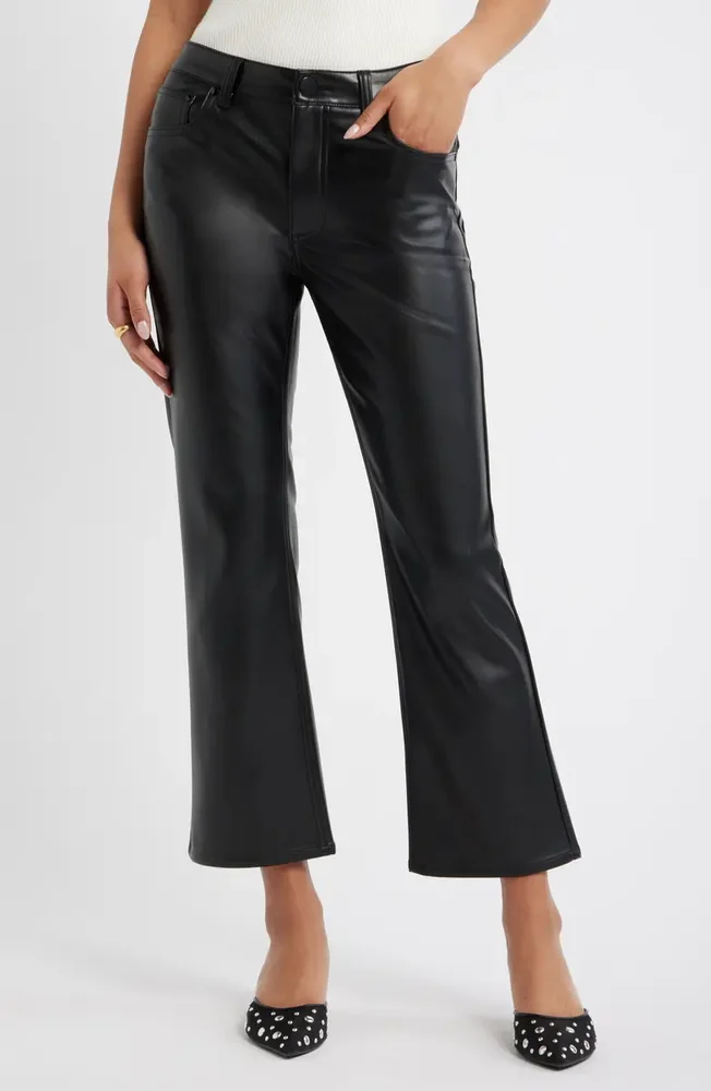 Faux Leather Kick Flare Pants
