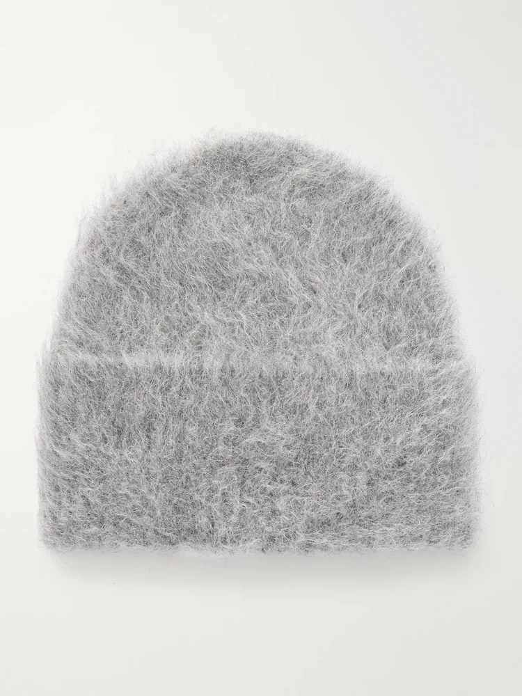 Brushed alpaca-blend beanie