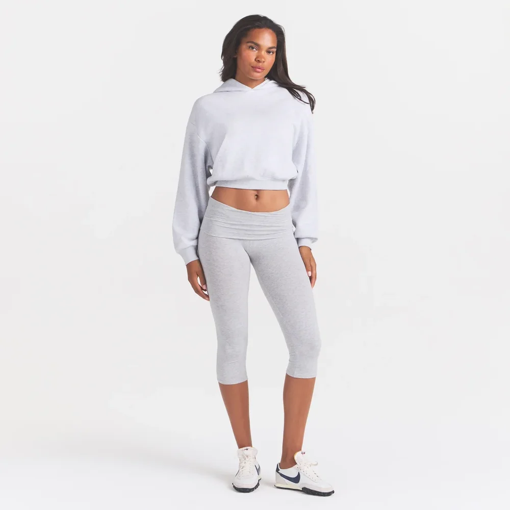Cotton Fleece Cropped Hoodie
