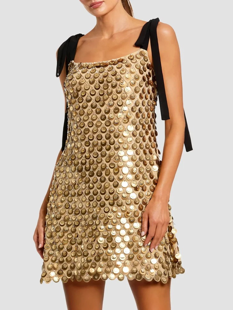 Paillette-Embellished Mini Dress