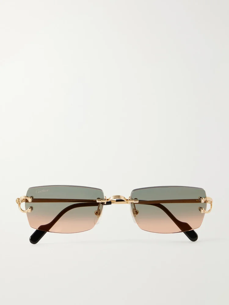 Squared-frame metal sunglasses