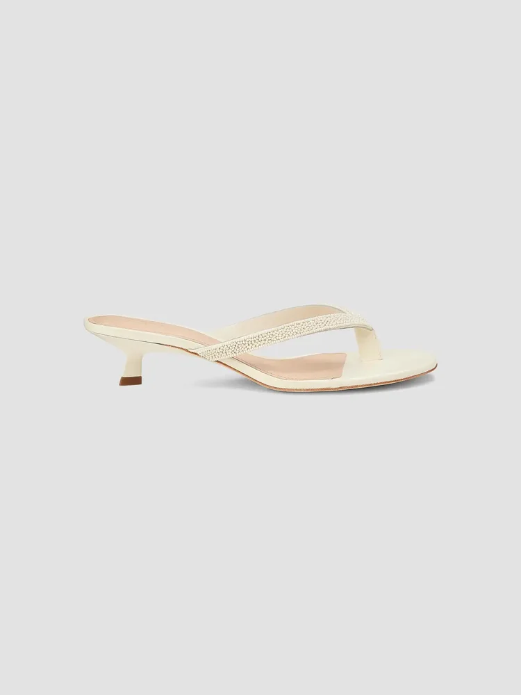 40MM Beaded Leather Thong Sandals