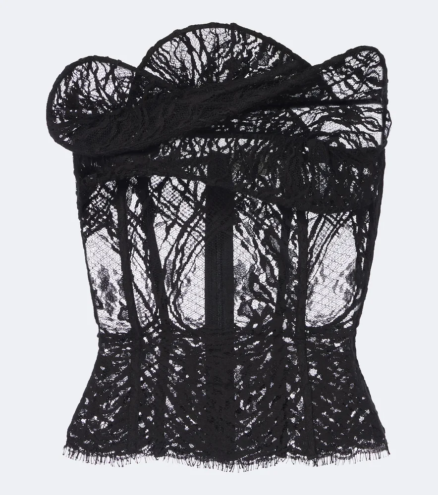 Draped lace corset