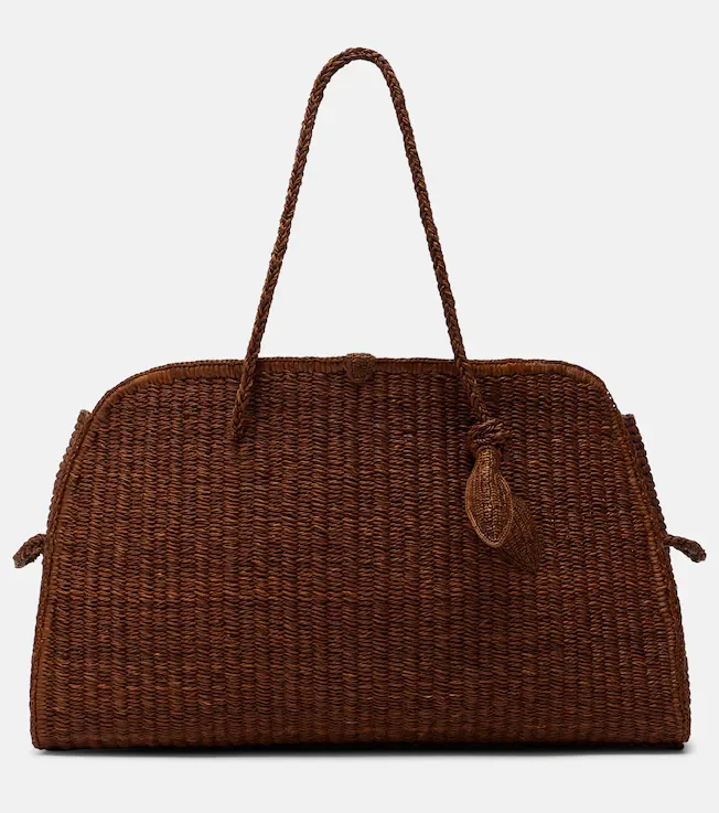 Turismo Large raffia bowling bag