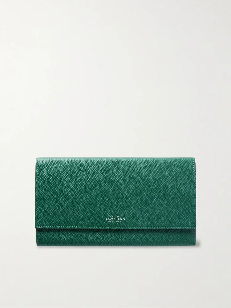 Marshall textured-leather travel wallet