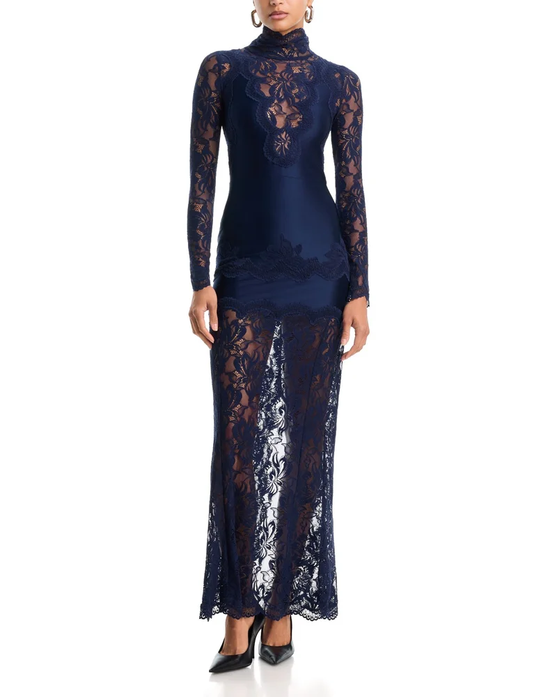 Lace Long Sleeve Maxi Dress