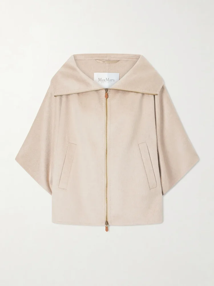 Draped cashmere short coat