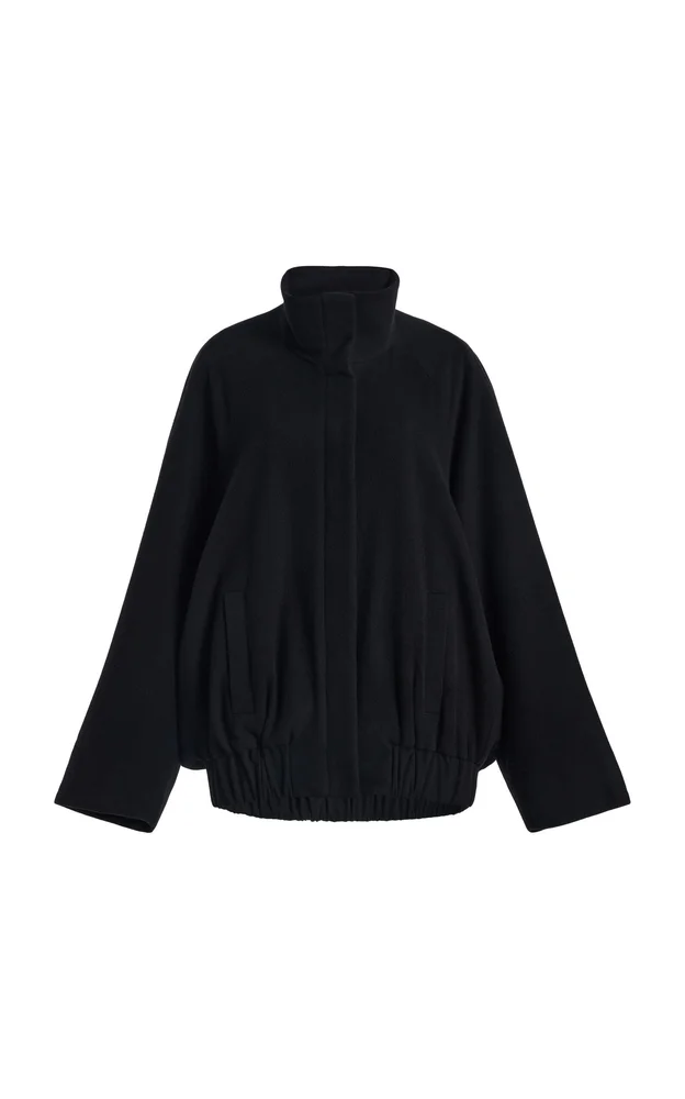 Batwing Wool-Cashmere Bomber Jacket