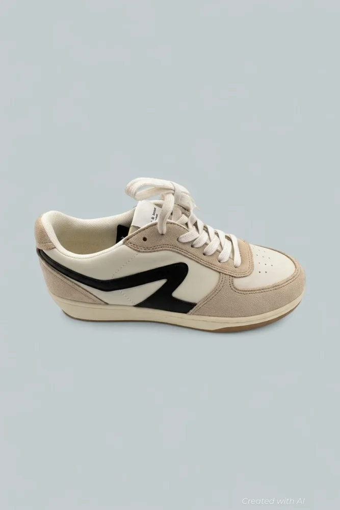 Retro Court Sneakers - Dove/Sand
