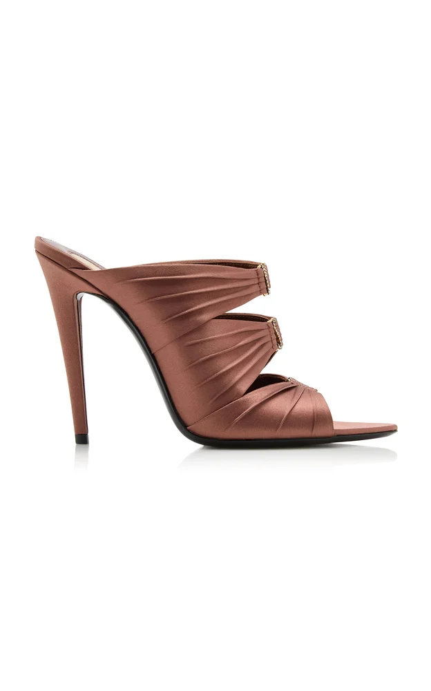 Emilie Crepe Satin Mules