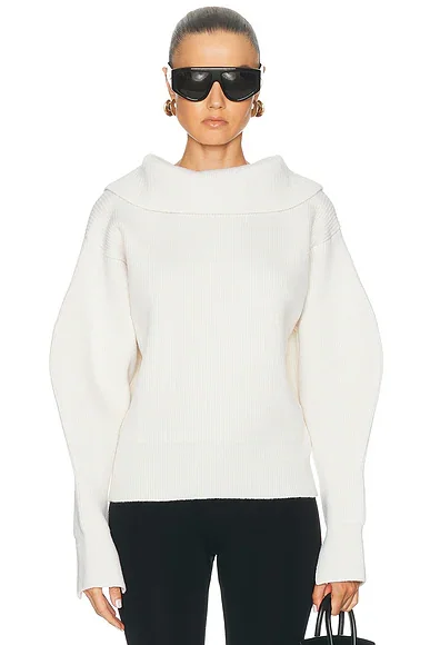 High Neck Slashed Sweater