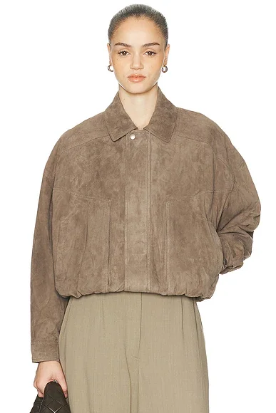Frederica Suede Bomber Jacket