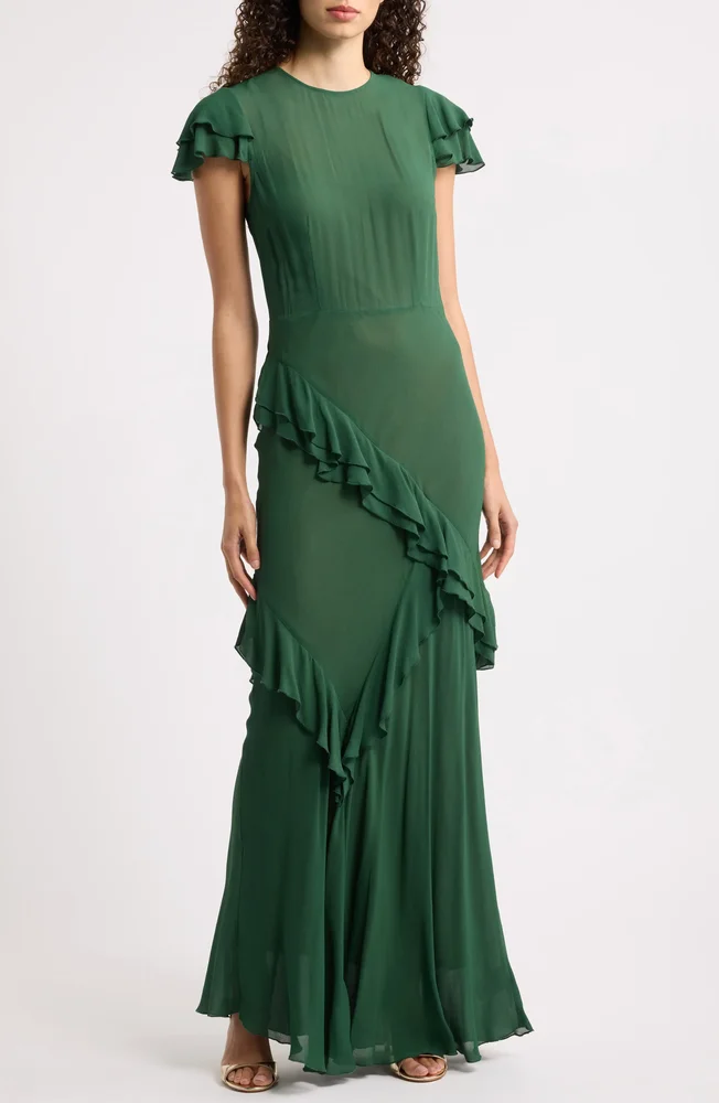 Camila Handkerchief Hem Midi Dress