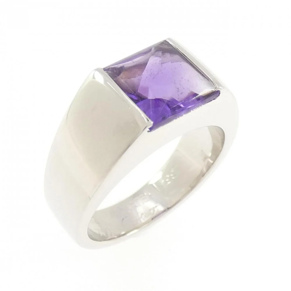 Pre-Owned Cartier Tank Ring 18K White Gold with Amethyst