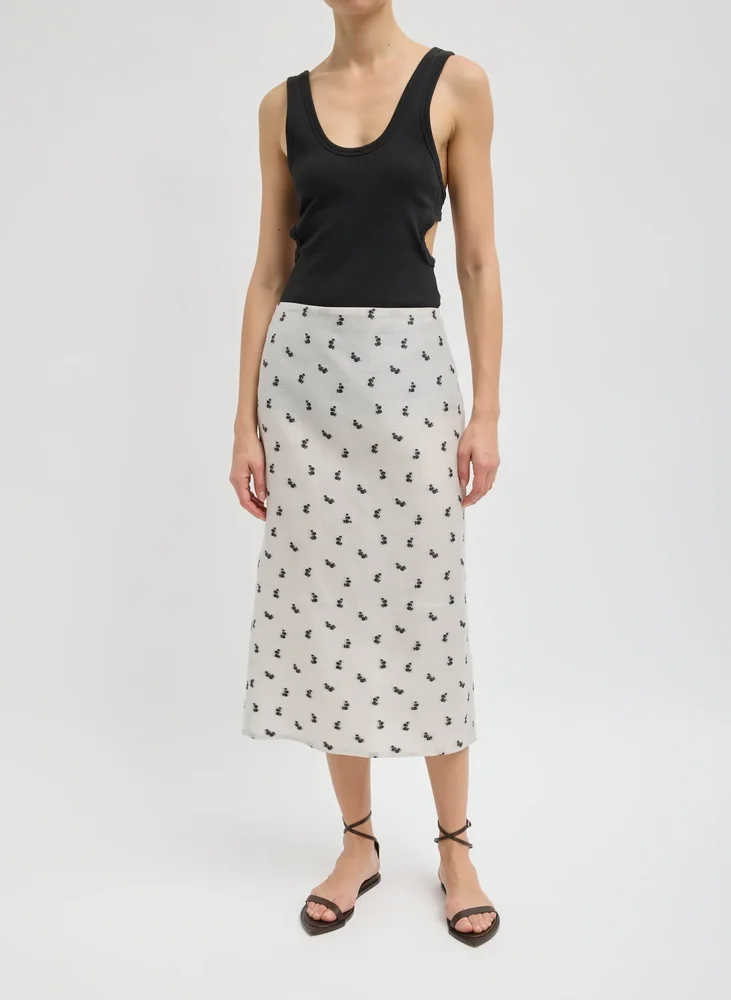 Silk Gazar Jacquard Pencil Skirt
