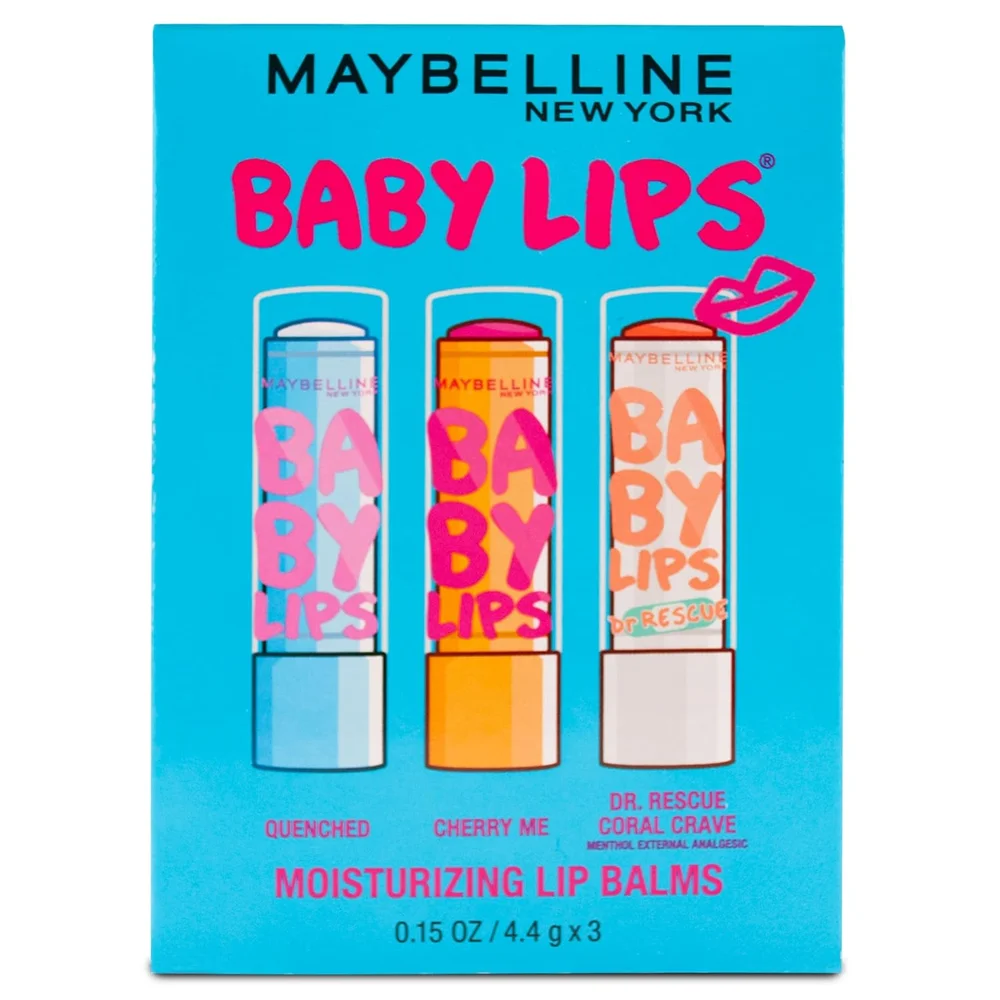 Baby Lips Moisturizing Lip Balm, 3 Pack