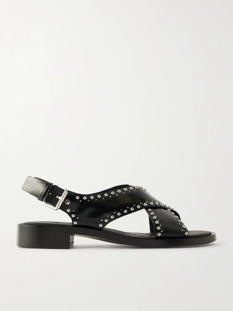 Remi studded woven leather sandals