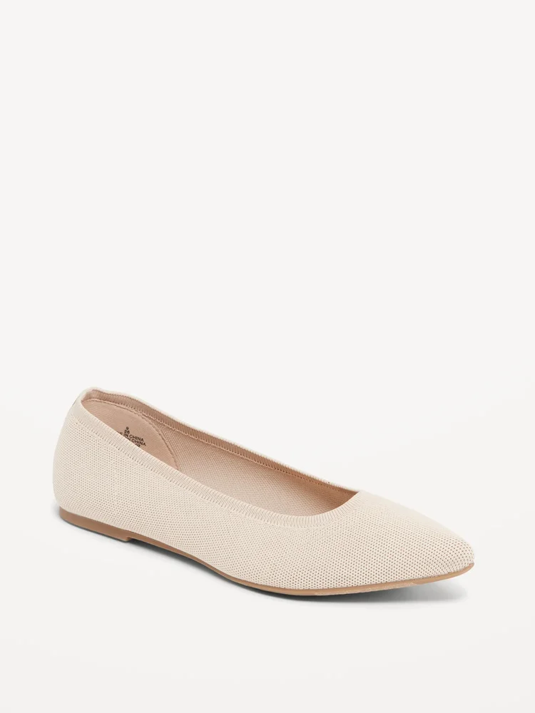 Old Navy Soft-Knit Pointed-Toe Ballet Flats