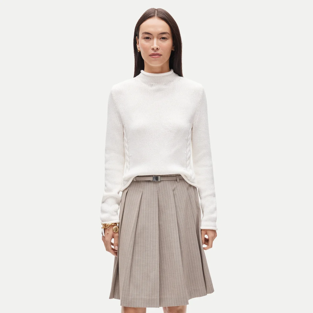 Rollneck reversible cardigan