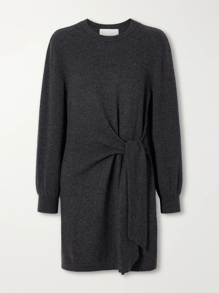Abrielle knotted cashmere mini dress