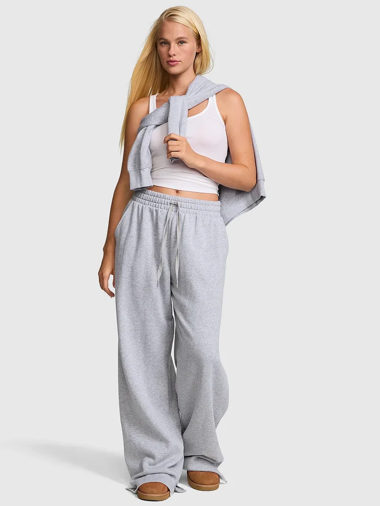 Campus Fleece Wide-Leg Split-Hem Sweatpants